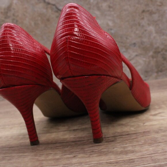 Charles By Charles David Addition Heels Pump Womens Size 8M Red Lizard - Picture 4 of 8